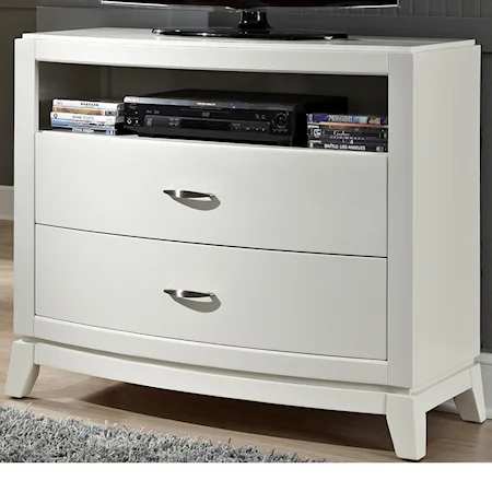 Media Chest with 2 Drawers and 1 Shelf